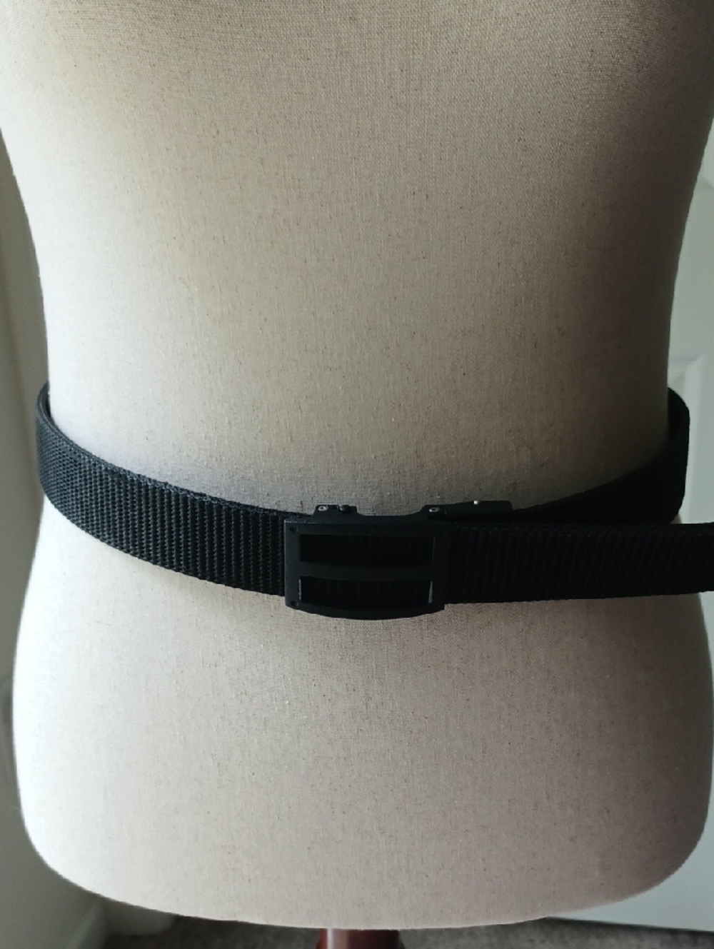 Nexbelt Men's Black Strap Belt with Red Center Stitch Sz  35